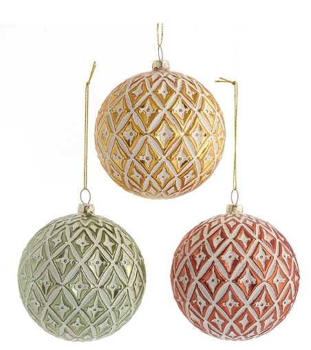 [D4520] 100MM GLS DISTRESSED BALL ORN INDIVIDUAL