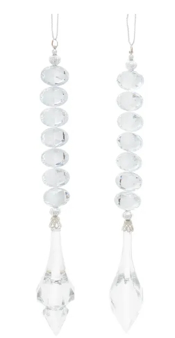 [T3604] 7.5´´CLEAR JEWELRY W/DANGLE ORN INDIVIDUAL