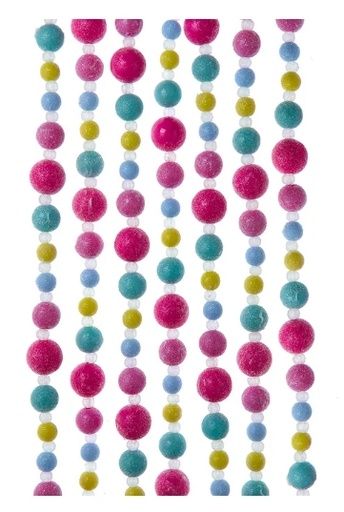 [D4417] 6´PLSTC BUBBLEGUM GARLAND W/GLITTER