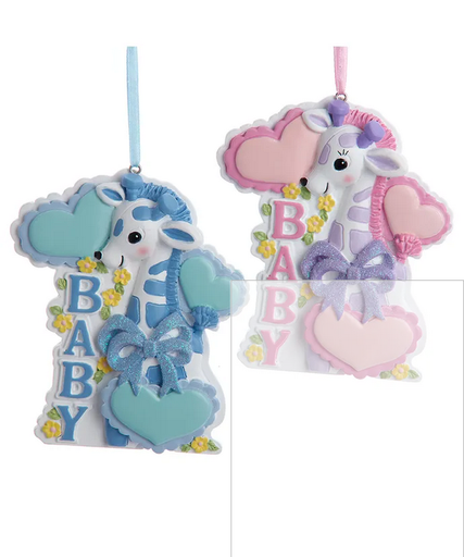 [H5673] 3.5´´RESIN BABY´S 1ST GIRAFFE ORN INDIVIDUAL