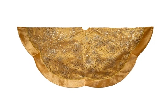 [TS0279] 60´´GOLD VELVET W/GLITTER TREE SKIRT