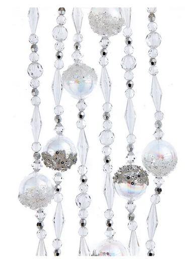 [F2232] 6´GLS IRID CLEAR BEAD BALL GARLAND