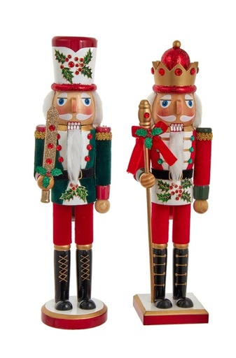 [F2215] 15´´WDN HOLLY+BERRIES NUTCRACKER INDIVIDUAL INDIVIDUAL