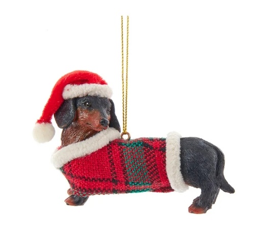 [D4218BTDA] 2.05´´RES BLACK/TAN DACHSHUND W/COAT
