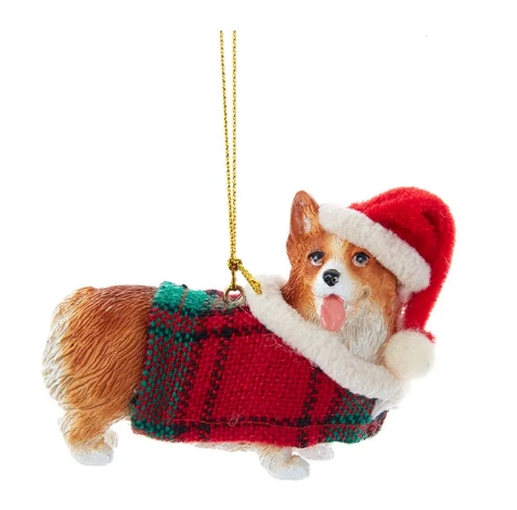 [D4218CO] 2.24´´RESIN WELSH CORGI W/ COAT ORN