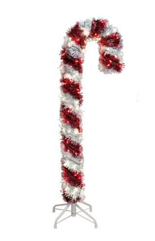 [UL1293] 4 PRELIT R/W LED TINSEL CANDY CANE