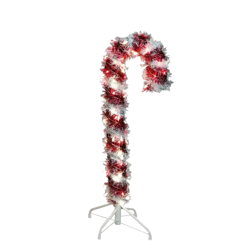 [UL1292] 3 PRELIT R/W LED TINSEL CANDY CANE