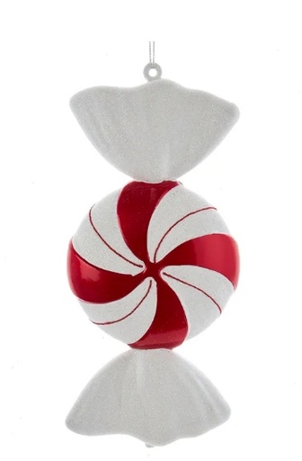 [J8235] 12´´RED/WHITE PEPPERMINT CANDY ORN