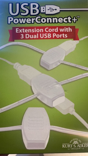 [USB0001W] 6' USB Power Extension Cord+™ With White Wire and 6 Ports