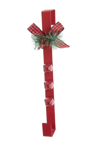 [D4039] 14´´METAL RED WREATH HANGER W/BOW