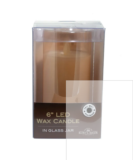 [JEL0967] 6´´B/O LED FLICKR FLAME CANDL IN JAR