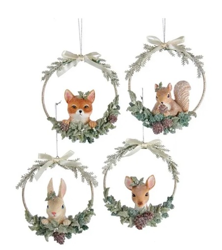 [E0596] 5´´RES ANIMAL HEAD WIRE FRAME ORN INDIVIDUAL