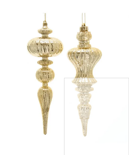 [D3811] 12´´GOLD DISTRESSED FINISH FINIAL INDIVIDUAL