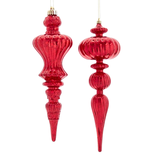 [D3810] 12´´RED DISTRESSED FINISH FINIAL INDIVIDUAL