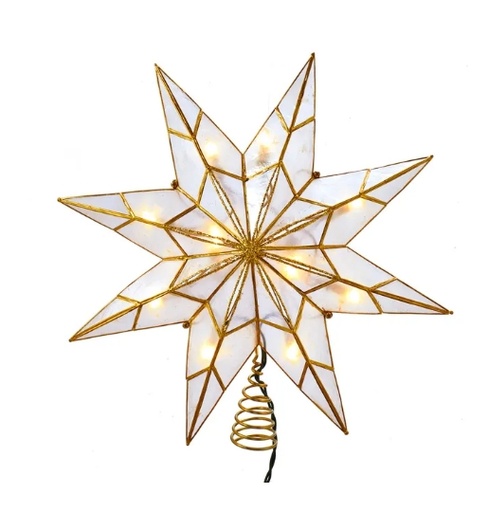 [UL3149] 10/L 8PT GOLD CAPIZ STAR TREETOP