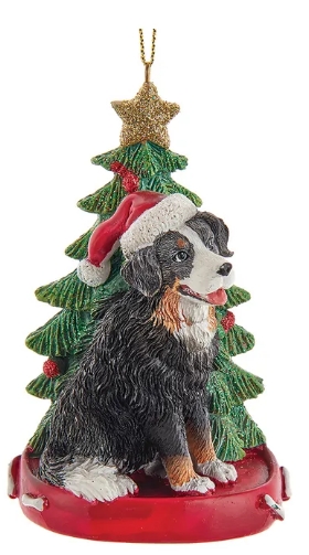 [C7954BM] 4.25´´RES BERNESE MOUNTN DOG W/TREE