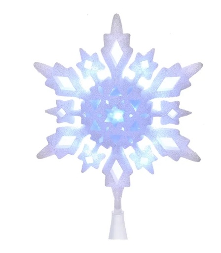 [JEL0310CW] 10´´COOL WHT LED GLTR SNWFLK TREETP