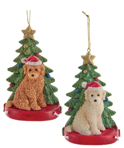 [C7954LD] 4.25´´RES LABRADOODLE W/XMAS TREE INDIVIDUAL 