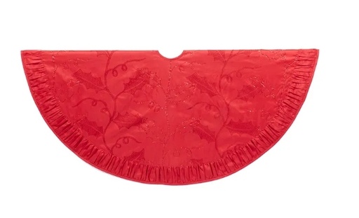 [TS0185] 48´´RED SEQUIN & HOLLY TREESKIRT