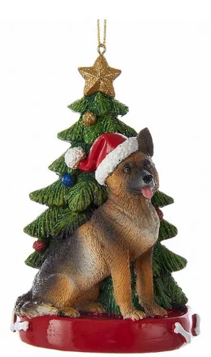 [C7954GS] 4.25´´RES GERMAN SHEPHERD W/TREE ORN