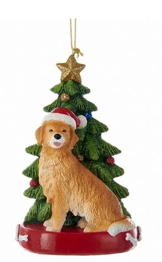 [C7954GO] 4.25´´RESIN GOLDEN RETRIEVR W/ TREE ORN