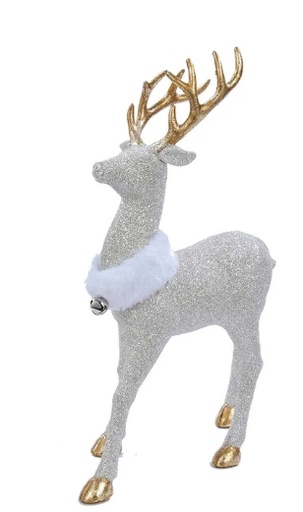 [H2783] 13´´CH/GO GLTR DEER W/WHT FUR COLLAR