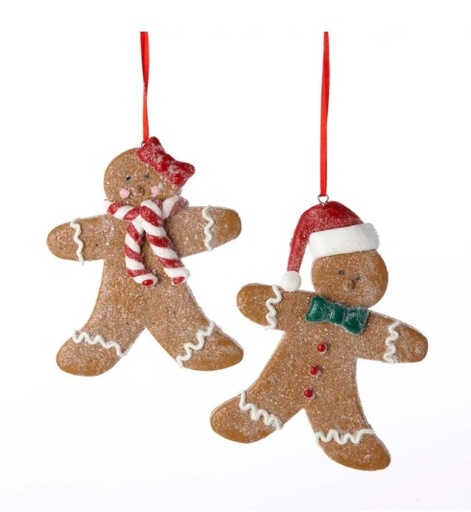 [D1052] CLAYDOUGH GINGERBREAD BOY/GIRL ORNS INDIVIDUAL