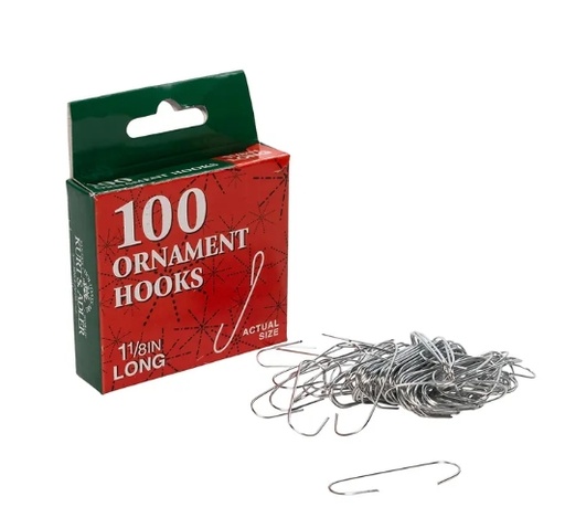 [J7786] 1 1/8´´CHRISTMAS ORN HOOKS 100PC