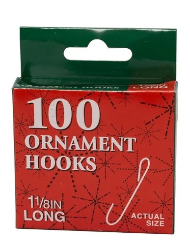 [J7786] 1 1/8´´CHRISTMAS ORN HOOKS 100PC