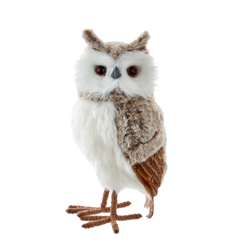 [C0805] 13.5" GRAY/BROWN OWL ORN