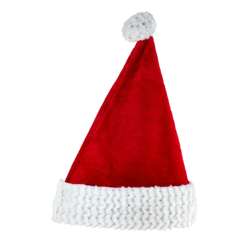 [C1982] 17" RED PLUSH HAT W/WHITE CUFF