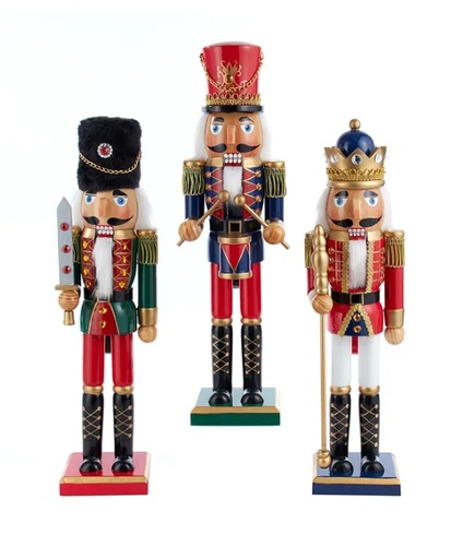 [C5936] 15" R/GR/B KING SOLDIER NUTCRCKR INDIVIDUAL INDIVIDUAL