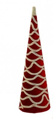 [MTX72826] 24´´ RED VELVET WITH JEWEL CONE TREE INDIVIDUAL