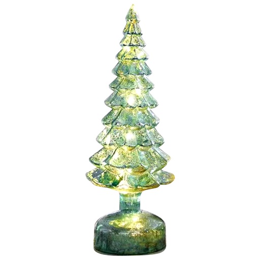 [2745270] 14.17´´H B/O LIGHTED ROTATING MERCURY GLASS CHRISTMAS TREE