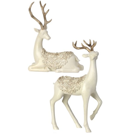[MTX72962] 11.5" RESIN DEER W/SCROLL SADDLE INDIVIDUAL 