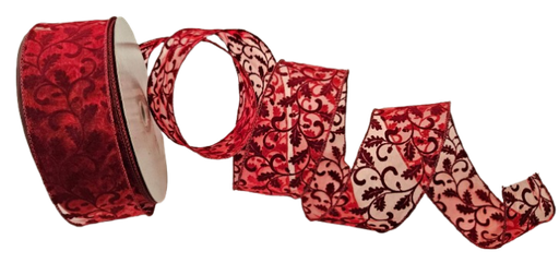 [871-40-360] DARK RED SHR/BURG FLOCD SWIRLS, 2.5''X50Y