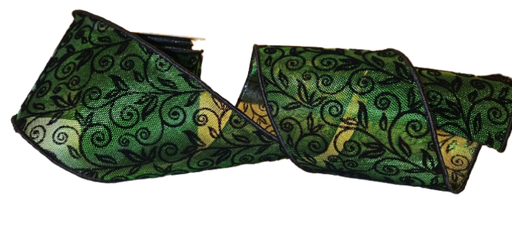 [78472-04-07] CINTA VERDE CON NEGRO 4´´X10Y