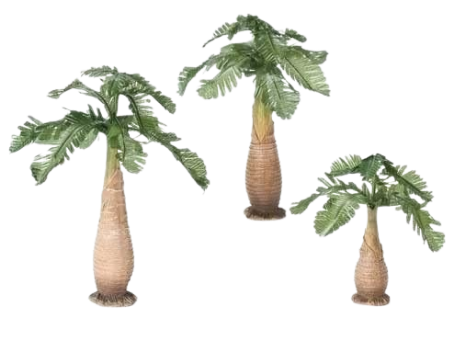 [54605] 8"H 3 PC SET PALM TREE. FONTANINI