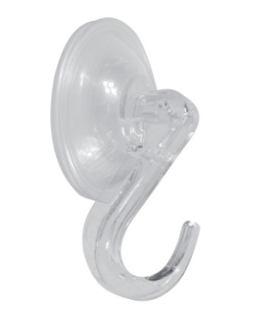 [XM13232] 4.5in Lever-Lock Suction Wreath Hanger.Clear Color .Indoor/Outdoor.Clear Colour.Supports up to 8lbs
