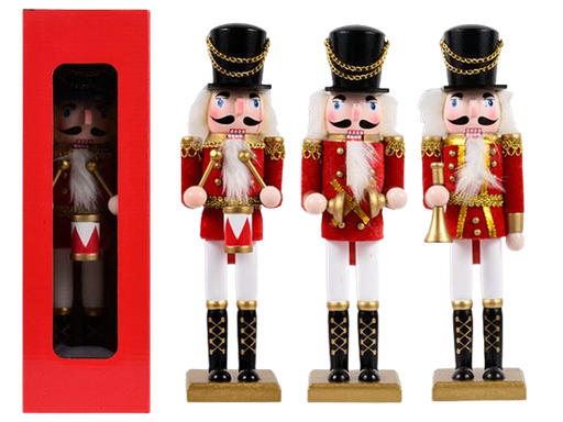 [XM37767] 12IN XMAS WOODEN NUTCRACKER W/ VELVET JACKET
