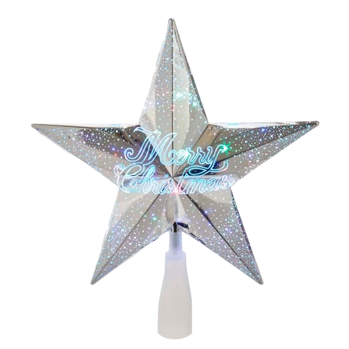 [AD2401] 18L 10"MERRY XMAS SILV STAR TR