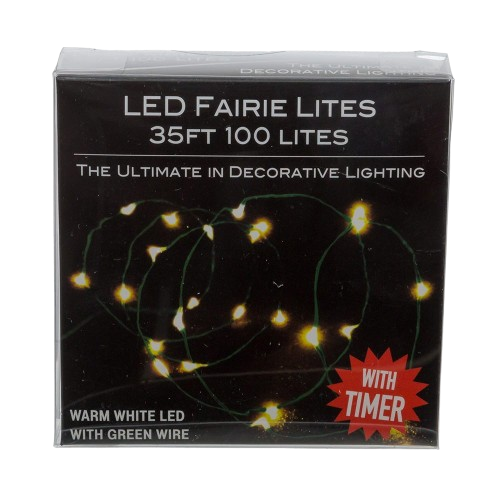 [BAT0325WW] 100L B/O WW LED FAIRIE LTS+GRN 35FT 