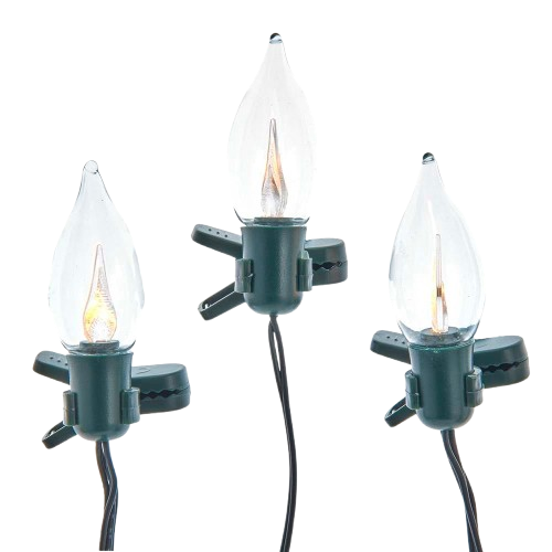 [BAT1704] 10.5' Battery-Operated 7-Light Flicker Flame LED Light Set With Clips