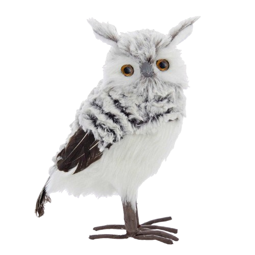 [C2241] 10"GRAY/WHITE OWL