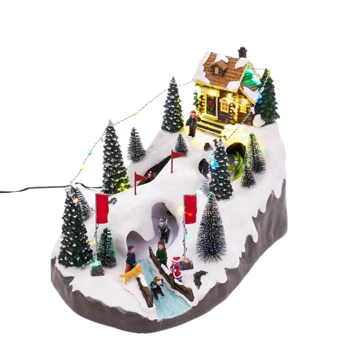 [C5623] 16"XMAS LED SKIING VILLAGE W/M