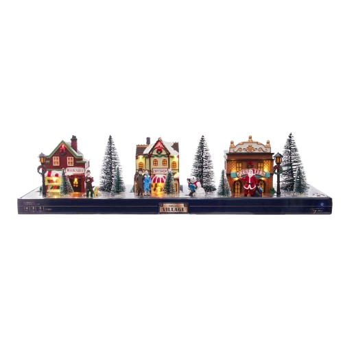 [C5634] Battery-Operated LED Light-Up Christmas Village