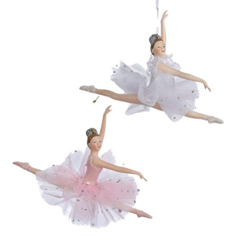 [C8157] 5" PINK / WHITE BALLERINA ORNAMENTS UNIDAD 