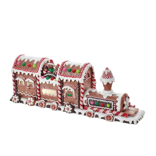 [D2868] 19.5"B/O GINGERBREAD LED TRAIN