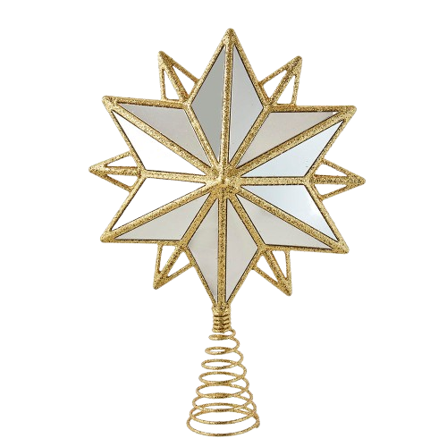[D4180] 13.5"ACRYLIC GOLD STAR TREETOP