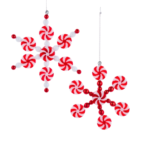 [D4389] 4.25-5" PEPPERMINT CANDY SNOWFLAKE